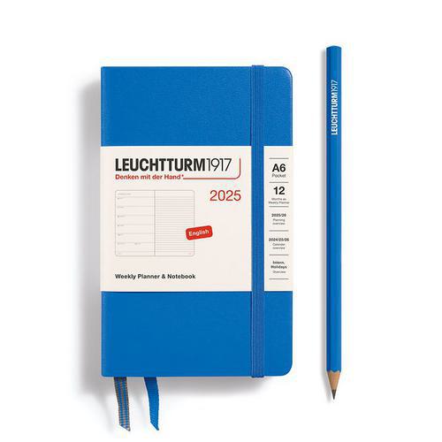 Leuchtturm, Blue, Planners, Art & School, 2025, A6, Pocket, Weekly, Notebook, Sky, 816305